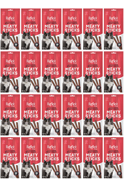Reflex Biftek ve Kuzu Kedi Ödül Çubuğu Stick 3x5gr - 24 Adet