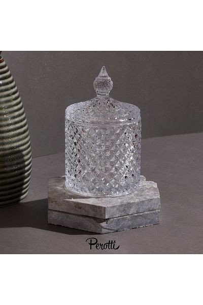Perotti Perotti̇ Small Glass Candy Bowl - Diamond Cut