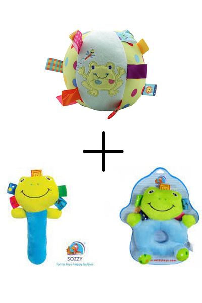 Sozzy Toys Frog and Rattle Squeezy Ball