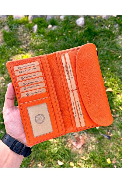 ByAkgöz Telefon Bölmeli Tulum Model El Cüzdanı Hakiki Deri