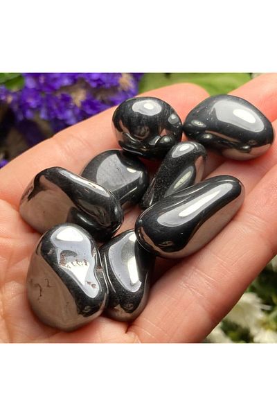 Mystic Energy 1Pc Wallet Size Drumed Natural Hematite Stone | Natural Stone as a Gift |   Gift Natural Stone