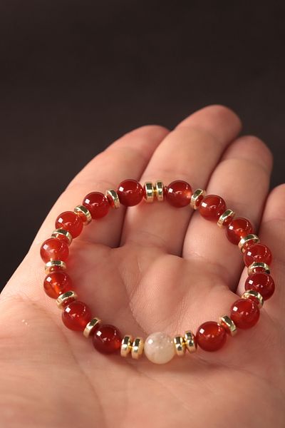 CessNova Certified 100% Genuine Agate, Citrine and Gold Hematite 8mm Natural Stone Bracelet