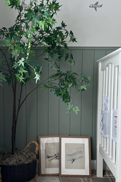 Duende Sticker ملصق DUENDE - لوحة زخرفية مخططة بمظهر خشبي لغرفة الأطفال - ملص...