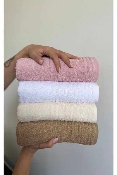 SHAL HOME Shawl 100% cotton Set of 4 50x90 Hand and Face Towels