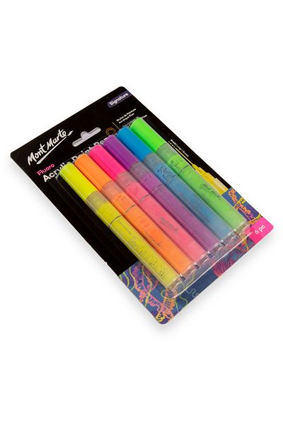 Mont Marte 6-Piece Wide Tip Fluorescent Acrylic Paint Pens