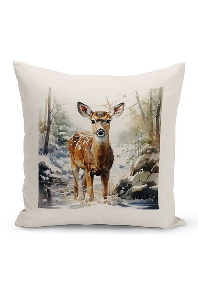 Bertille Home New Year Series Double Sided Digital Printed Throw Pillow Case (Christmas Christmas Cushion Cover)