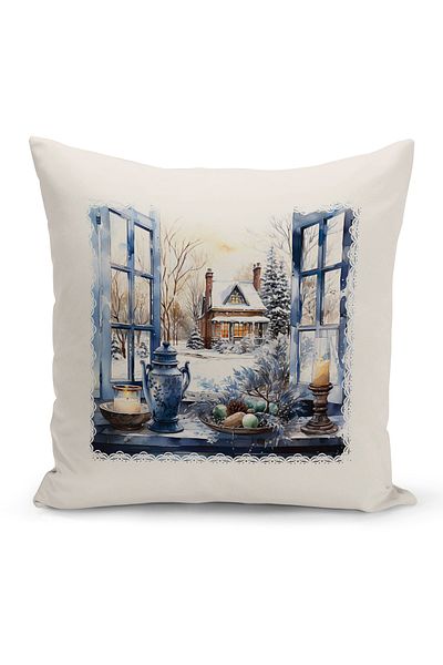Bertille Home New Year Series - Double Sided Digital Printed Throw Pillow Cover (Christmas Christmas Pillow Cover)