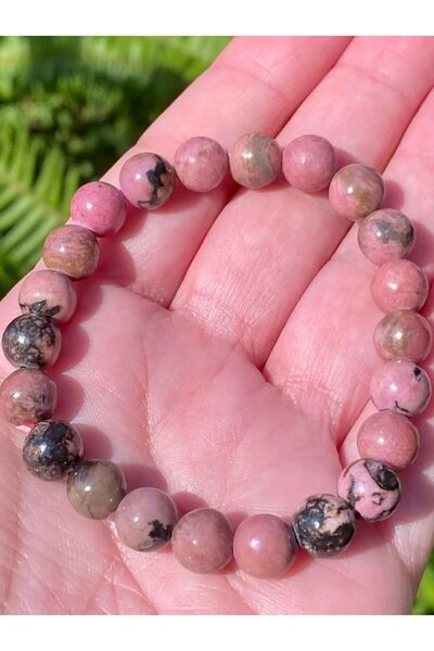 Mystic Energy Natural Rhodanite Bracelet - Certified and Gift Stone| Morganite-Necef-Karneol