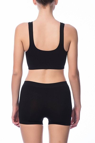 Momslab Women's Black Tactel Breathable Seamless Shorts