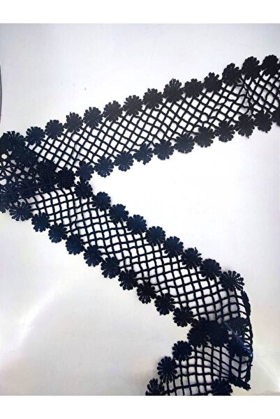 FASHİON DANTEL Black Polyester Guipure Scallop - 9 cm Width