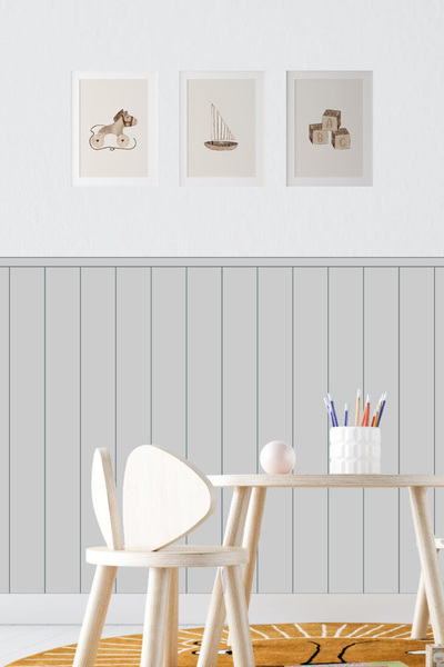 Duende Sticker ملصق DUENDE - لوحة زخرفية بمظهر خشبي مخطط لغرفة الأطفال - ملصق...