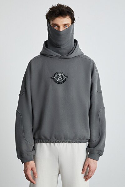 GRIMELANGE Alfıan Erkek Maskeli Içi Polarlı Yumuşacık Nakış Detaylı Comfort O...