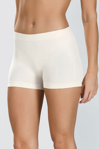 Momslab Women's White Taktel Seamless Mini Short