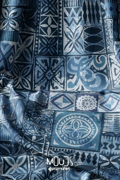 Moud's Ефес Мозаїчний візерунок, шовковиста текстура - цифровий друк, 155 см ...