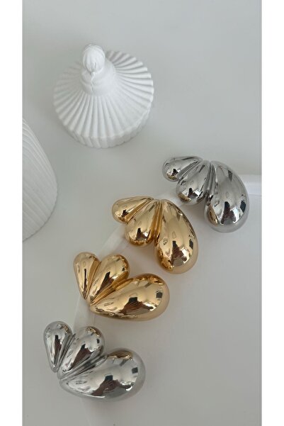 Vi store Çelik Büyük Damla Küpe