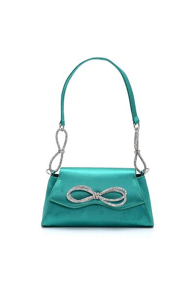 Sofia Baldi Green Satin Women's Bag - Soleil