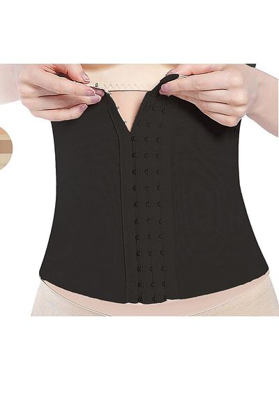 Momslab Women's Black Seamless Agraphed Waist Corset Firming