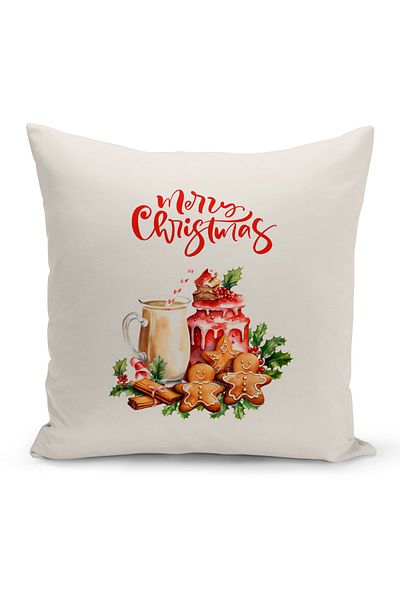 Bertille Home New Year Series Double Sided Digital Printed Throw Pillow Case (Christmas Christmas Cushion Cover)