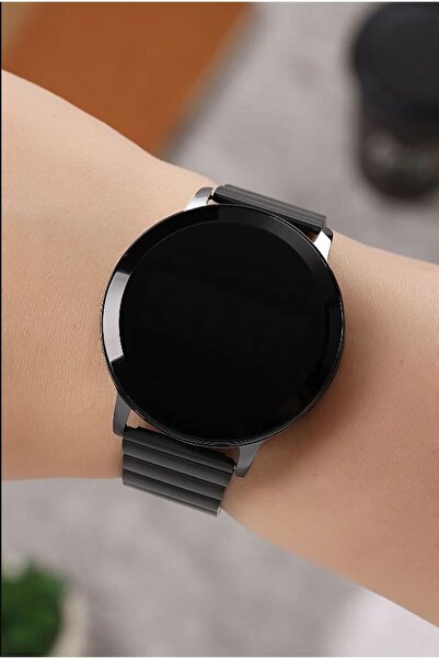 Leerybee Siyah Çelik Kordon Dokunmatik Dijital Unisex Kol Saati Özel Hediye K...