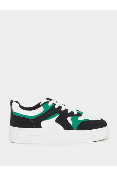 Styli Color Block Lace Up Platform Sole Sneakers