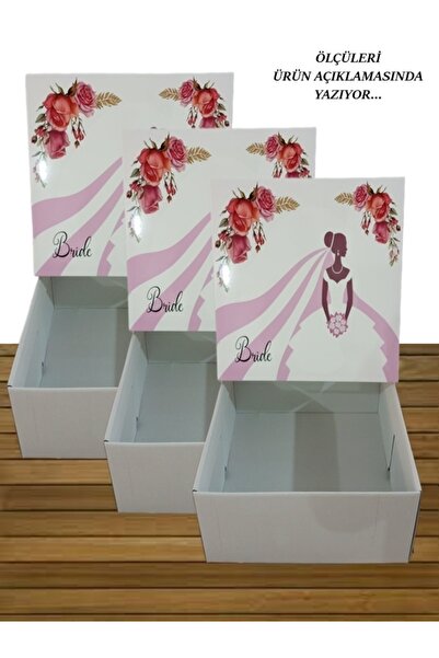 Sandık Dünyası Gelin Damat Sandığı Bohça Kutusu Çeyiz Sandık Kolisi 3lü 0152
