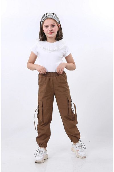 Kamex Girl's Parachute Cargo Pocket Pants