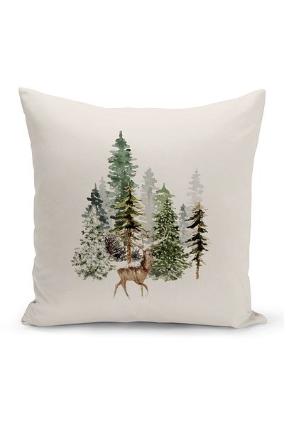 Bertille Home New Year Series Double Sided Digital Printed Throw Pillow Case (Christmas Christmas Cushion Cover)