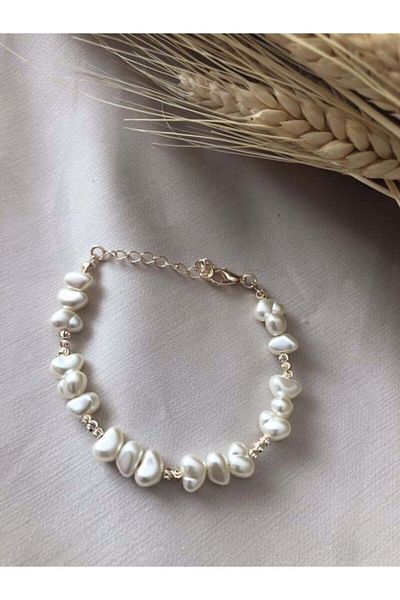 Leerybee Luxury Baroque Pearl Design Handmade Bracelet Phenomenon White Color Elegant Stylish Modern Fashionable