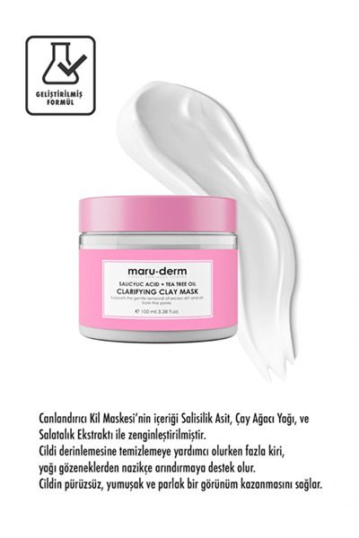Maru.Derm Salisilik Asit + Çay Ağacı Yağı Kil Maskesi 105 ml