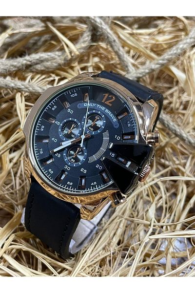 Leerybee Men's Sports Wristwatch - Steel Case, Leather Cord, Gift Black Special Box