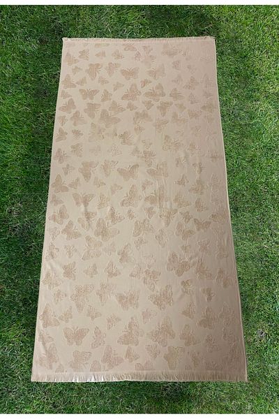 Lucy and Home Πετσέτα θαλάσσης 90x175cm με στάμπα πεταλούδας με κρόσσια