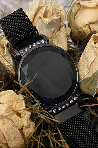 Leerybee Special Boxed Touch Screen Magnet Black Color Stone Women's Watch Girl Arkadasa Gift Lover