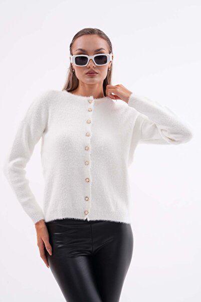 LOISY KADIN İNCİ DÜĞMELİ TRİKO HIRKA