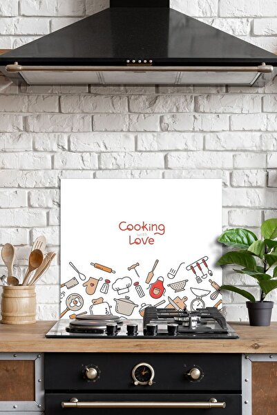 Decovetro 60x40 см З малюнком Cooking Love Захисний екран для плити