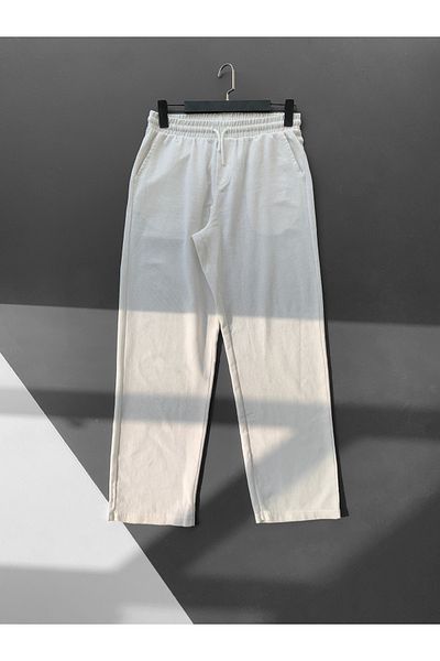 NO1 KONSEPT Baggy Ecru Linen Trousers - Basic Model