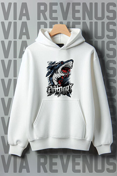 Vordevia Bela Sa kapuljačom - Zla majica sa širokim krojem Štampano