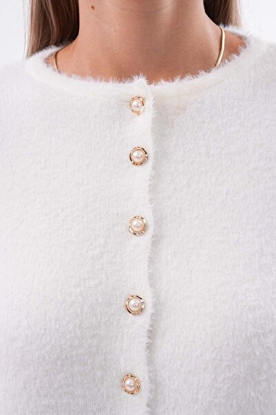 LOISY KADIN İNCİ DÜĞMELİ TRİKO HIRKA