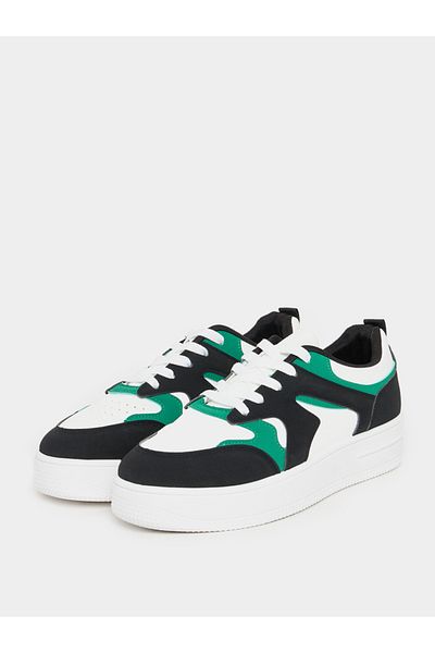 Styli Color Block Lace Up Platform Sole Sneakers