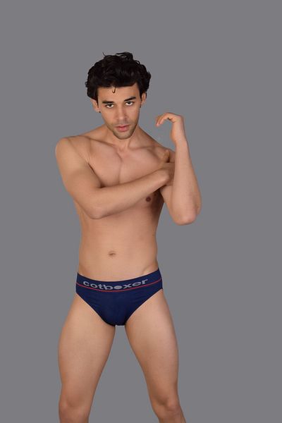 COTBOXER Ανδρικό Slip Navy Blue χωρίς ραφές Microfiber Ultra Soft