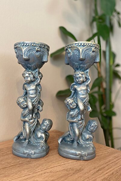 Tasarloxi 2'li Melek Şamdan Mumluk