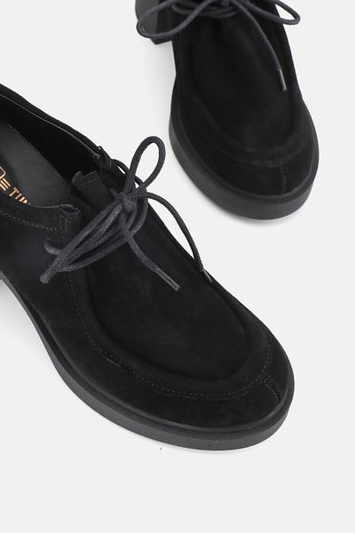 TUNAELLİ Căprioară neagră - Pantofi Oxford din piele naturală autentică Mărimea 36-41 Tocuri