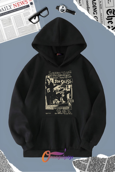 oneagılyazı SNIFFEN cu glugă și cu imprimeu Swea tricou - Sen Seleş