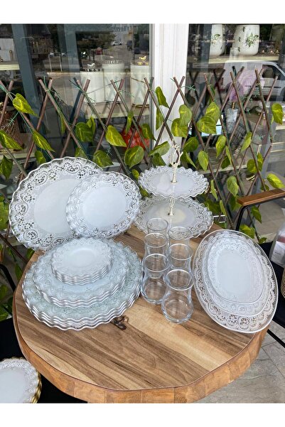 GÜRCÜGLASS DANTEL 28 PRÇ KAHVALTI SETİN