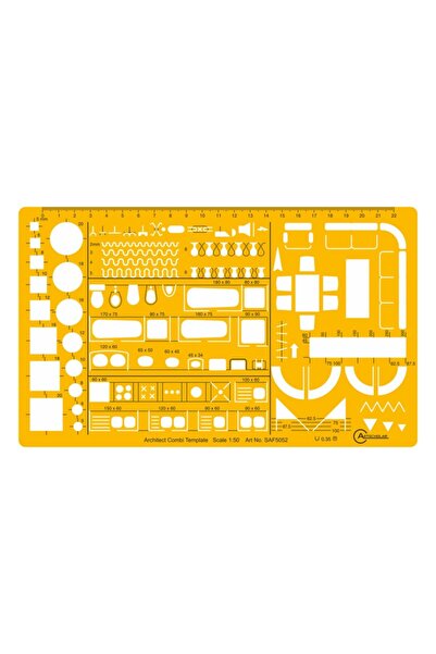 Artscholar Mimari Şablon - 1:50 Mobilya/ Tesisat Şablonu (SAF5052)