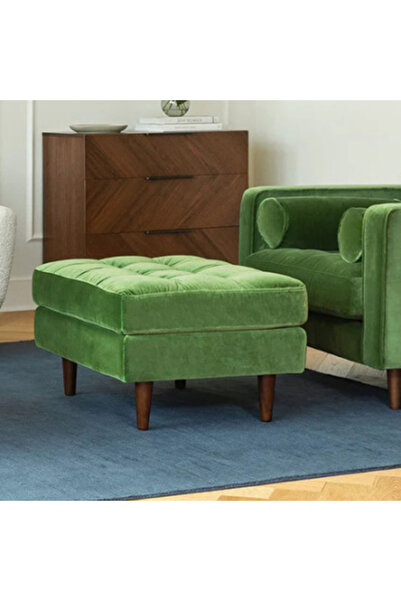 Decoraev Ürgüp Ahşap Ayaklı Dekoratif Puf