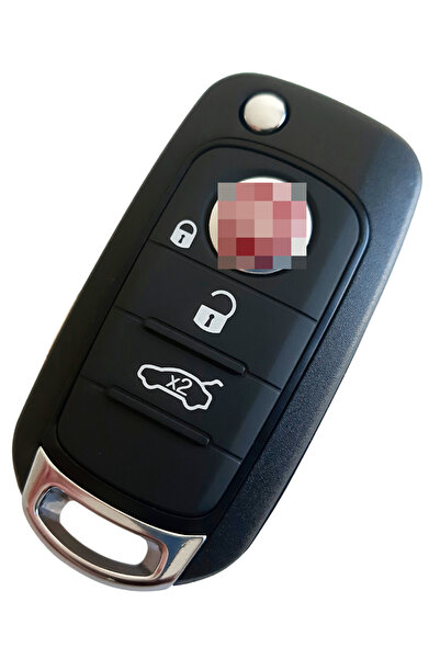 Kasey Fiat Egea Uyumlu Kumanda Kabı Anahtar Kabı Oto Anahtarlık Logolu 3 Tuşlu