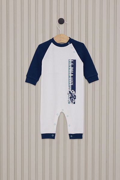U.S. Polo Assn. Baby Boy Cream Jumpsuit