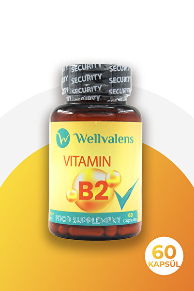Wellvalens Vitamin B2 50 mg 60 Kapsül | Riboflavin, Enerji Metabolizması Desteği