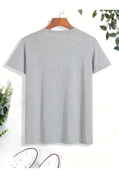 PALPİTO Γκρι ανδρικό μπλουζάκι Oversize - 4 As Printed