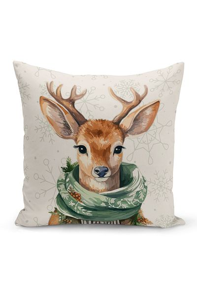 Bertille Home New Year Series Double Sided Digital Printed Throw Pillow Case (Christmas Christmas Cushion Cover)